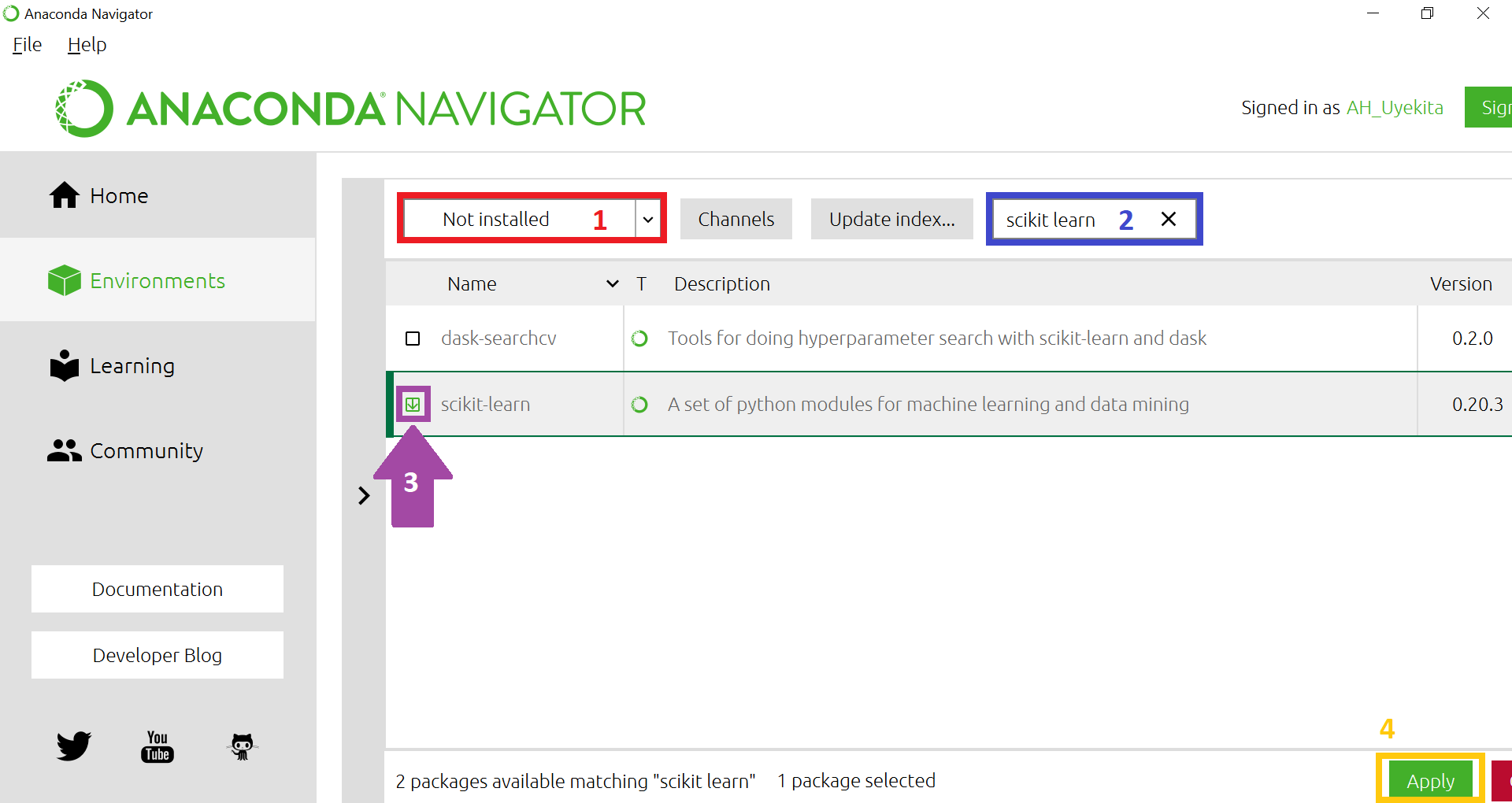 Figura 5 - Instalando o Scikit Learn.